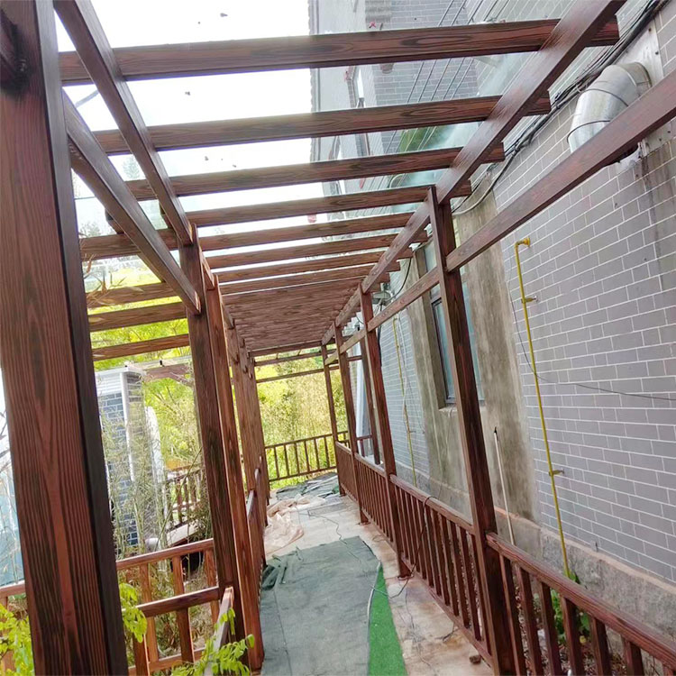 钢结构金属面木纹漆厂家施工#钢结构建筑#金属面#仿古建筑